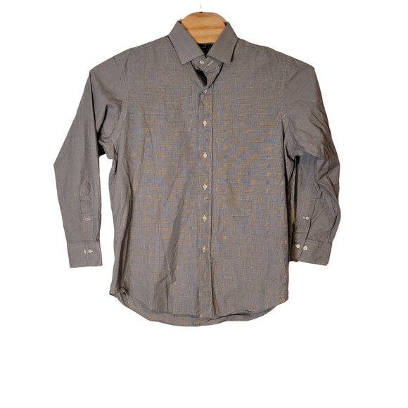 Polo Ralph Lauren Button‎ Down Shirt Regent Custon Fit Gray Plaid Size 16 1/2 - Picture 1 of 5